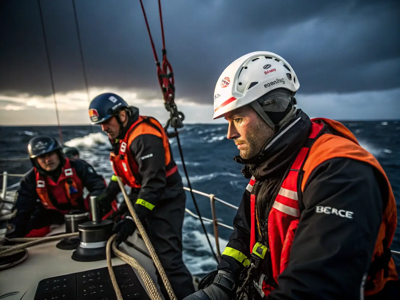 A picture of a boat crew member working on a dive boat, highlighting the teamwork and essential support roles in the diving industry.